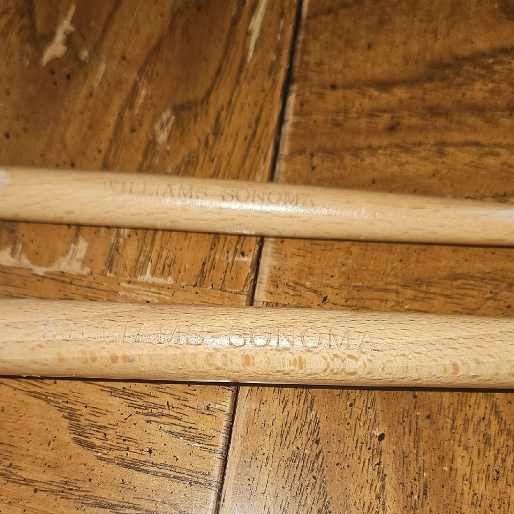 Pair of White Silicone Spatulas with Wooden Handles